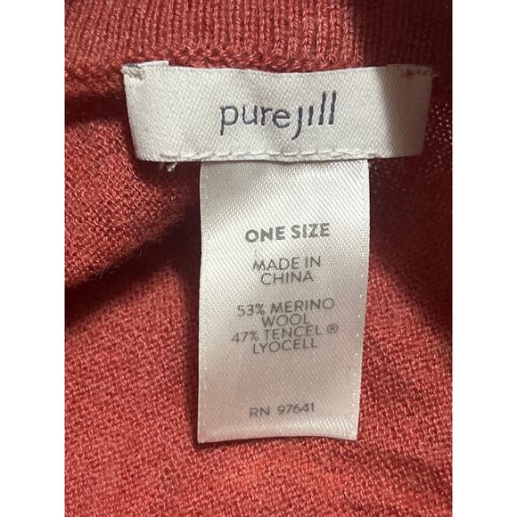 Pure Jill Womens Merino Wool Cocoon Cardigan One Size Pink Layers Lightweight - Picture 6 of 6